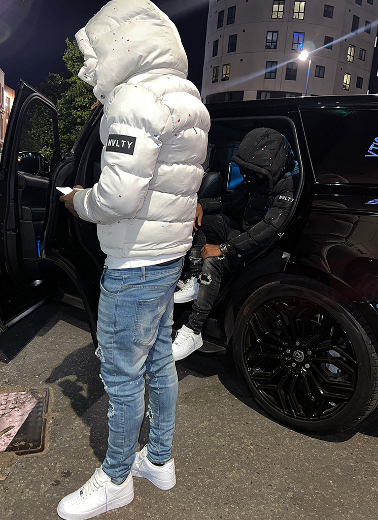 Paint Puffer Jacket - Off White