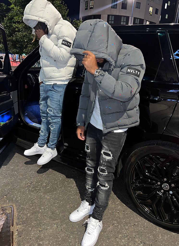 Paint Puffer Jacket - Off White