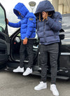Paint Puffer Jacket - Royal Blue