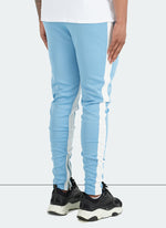 Panelled Track Pants - Baby Blue/White