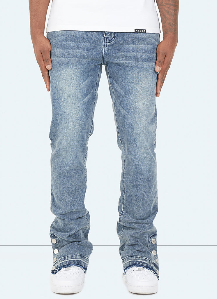 Vintage Flare Snapper Jeans - Blue