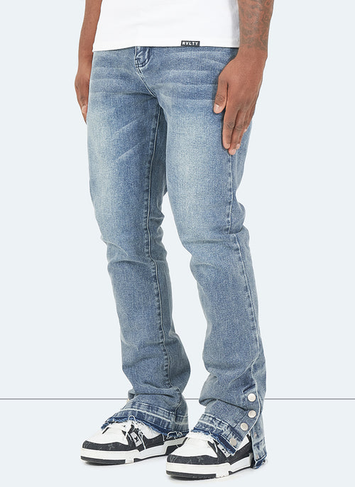 Vintage Flare Snapper Jeans - Blue