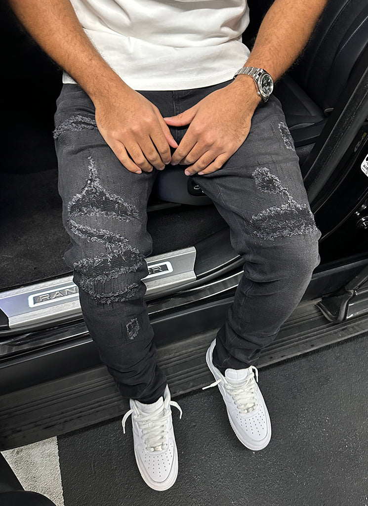 Stitchwork Jeans - Black