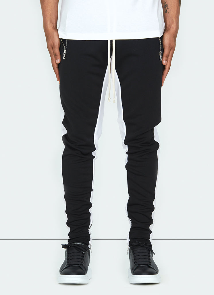 Panelled Track Pants - Black/White