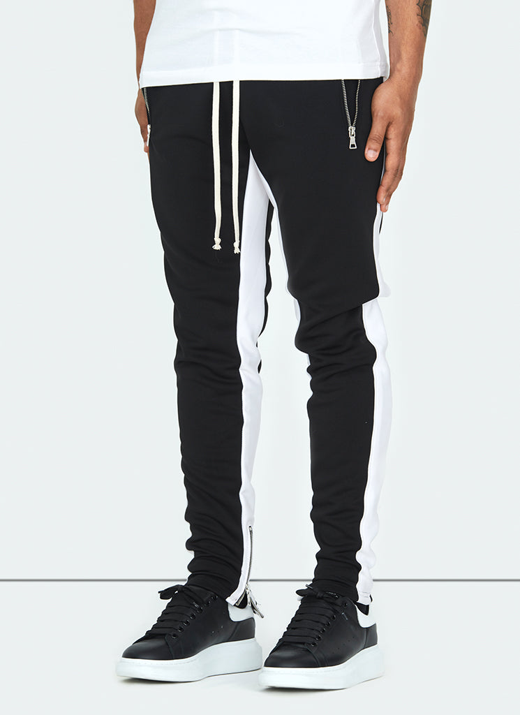 Panelled Track Pants - Black/White