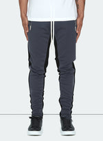 Panelled Track Pants - Charcoal Grey/Black