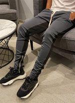 Panelled Track Pants - Charcoal Grey/Black