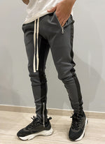 Panelled Track Pants - Charcoal Grey/Black