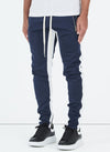 Panelled Track Pants - Navy/White