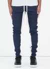 Panelled Track Pants - Navy/White