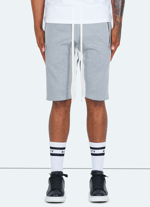 Panelled Track Shorts - Grey/White
