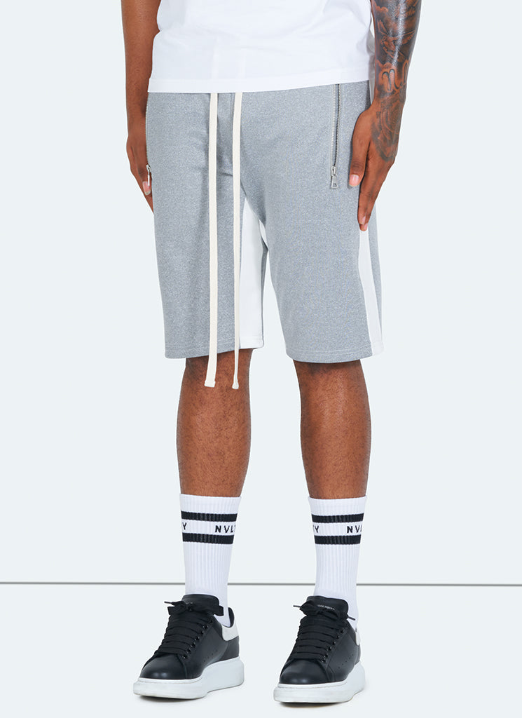 Panelled Track Shorts - Grey/White