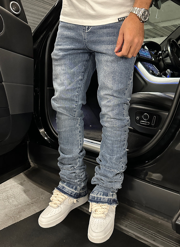 Vintage Stacked Jeans - Blue – N V L T Y