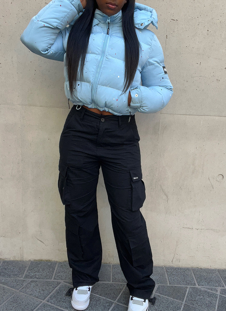 Paint Puffer Jacket - Baby Blue