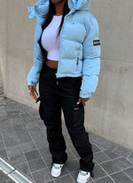 Paint Puffer Jacket - Baby Blue