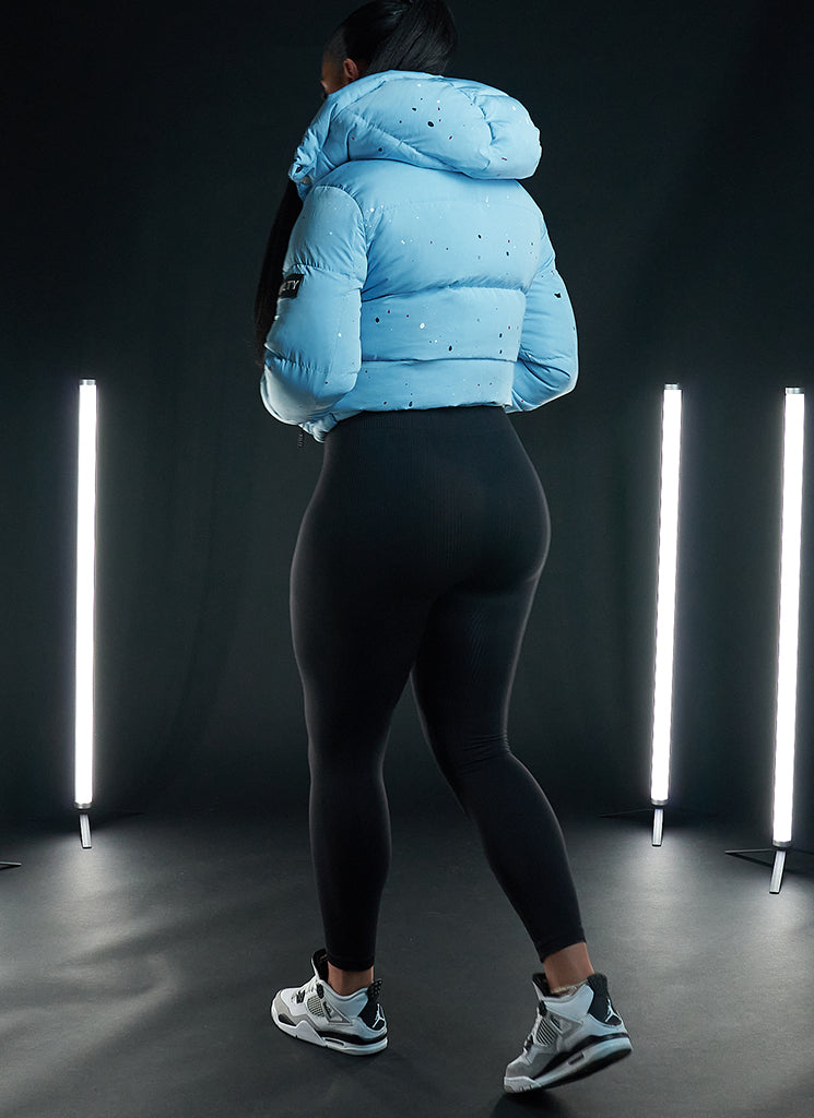 Paint Puffer Jacket - Baby Blue