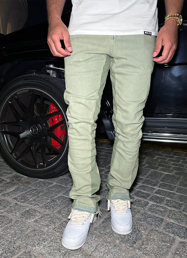 Vintage Flare Jeans - Washed Green