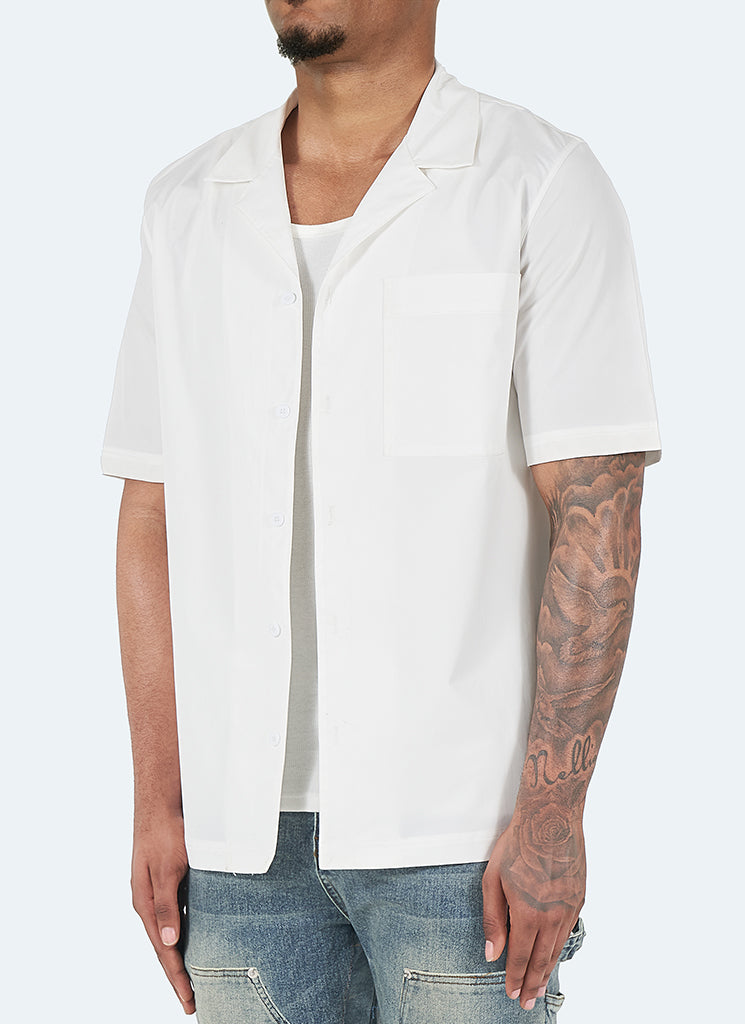 Essential Open Collar Shirt - White