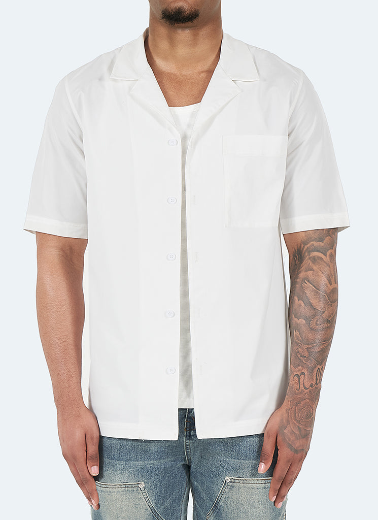Essential Open Collar Shirt - White